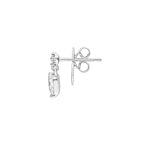 1tcw Pear & Round Diamond Stud Earrings