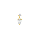 1tcw Pear & Round Diamond Stud Earrings