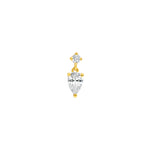 1tcw Pear & Round Diamond Stud Earrings