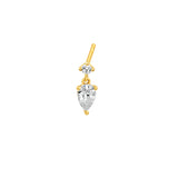 1tcw Pear & Round Diamond Stud Earrings