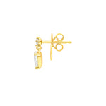1tcw Pear & Round Diamond Stud Earrings