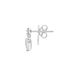 1tcw Pear & Round Diamond Stud Earrings