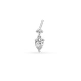 1tcw Pear & Round Diamond Stud Earrings