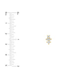 5/8tcw Square Baguette Princess & Round Diamond Studs