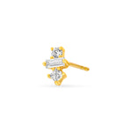 5/8tcw Square Baguette Princess & Round Diamond Studs