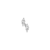 5/8tcw Marquise & Round Staggered Diamond Earrings