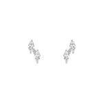 5/8tcw Marquise & Round Staggered Diamond Earrings