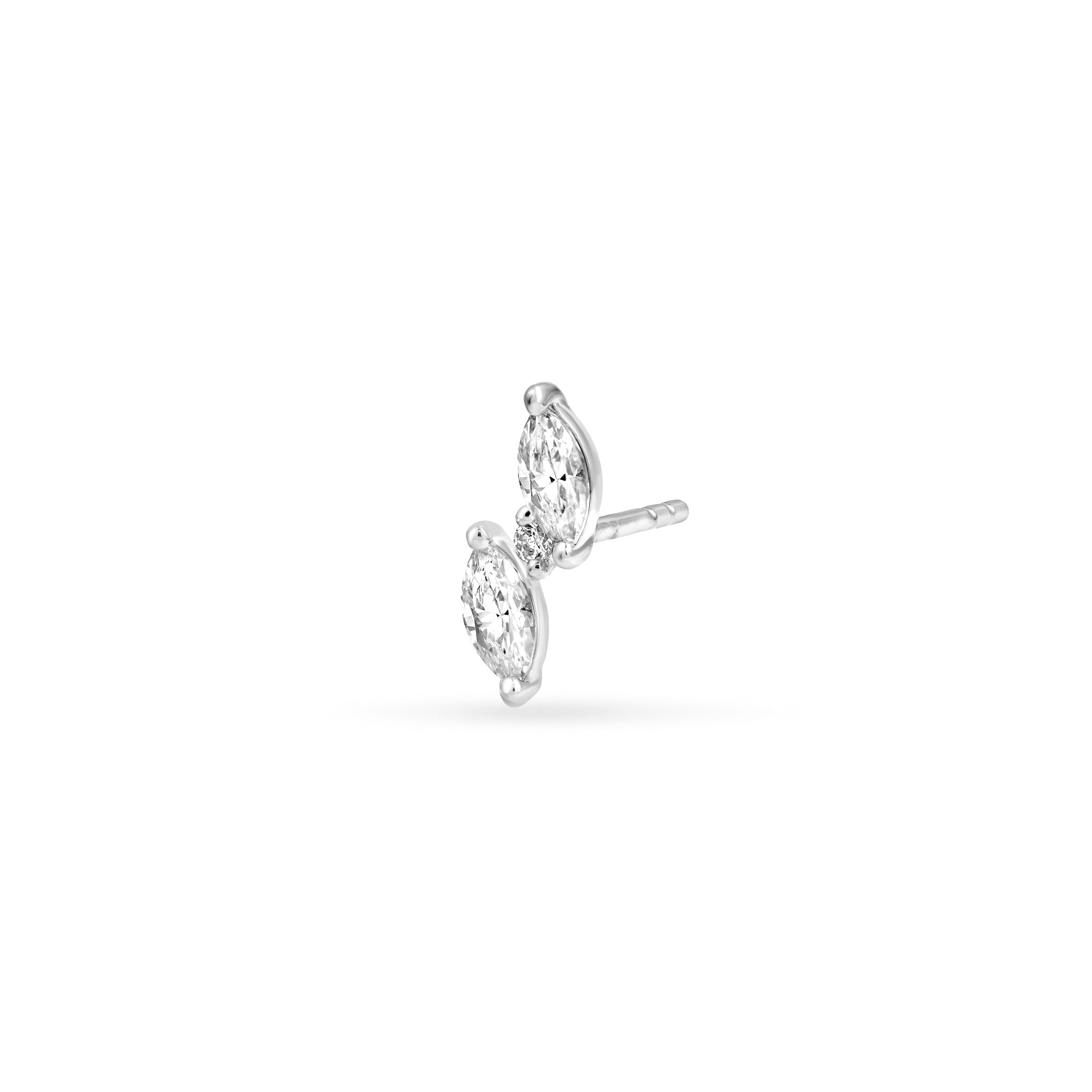5/8tcw Marquise & Round Staggered Diamond Earrings