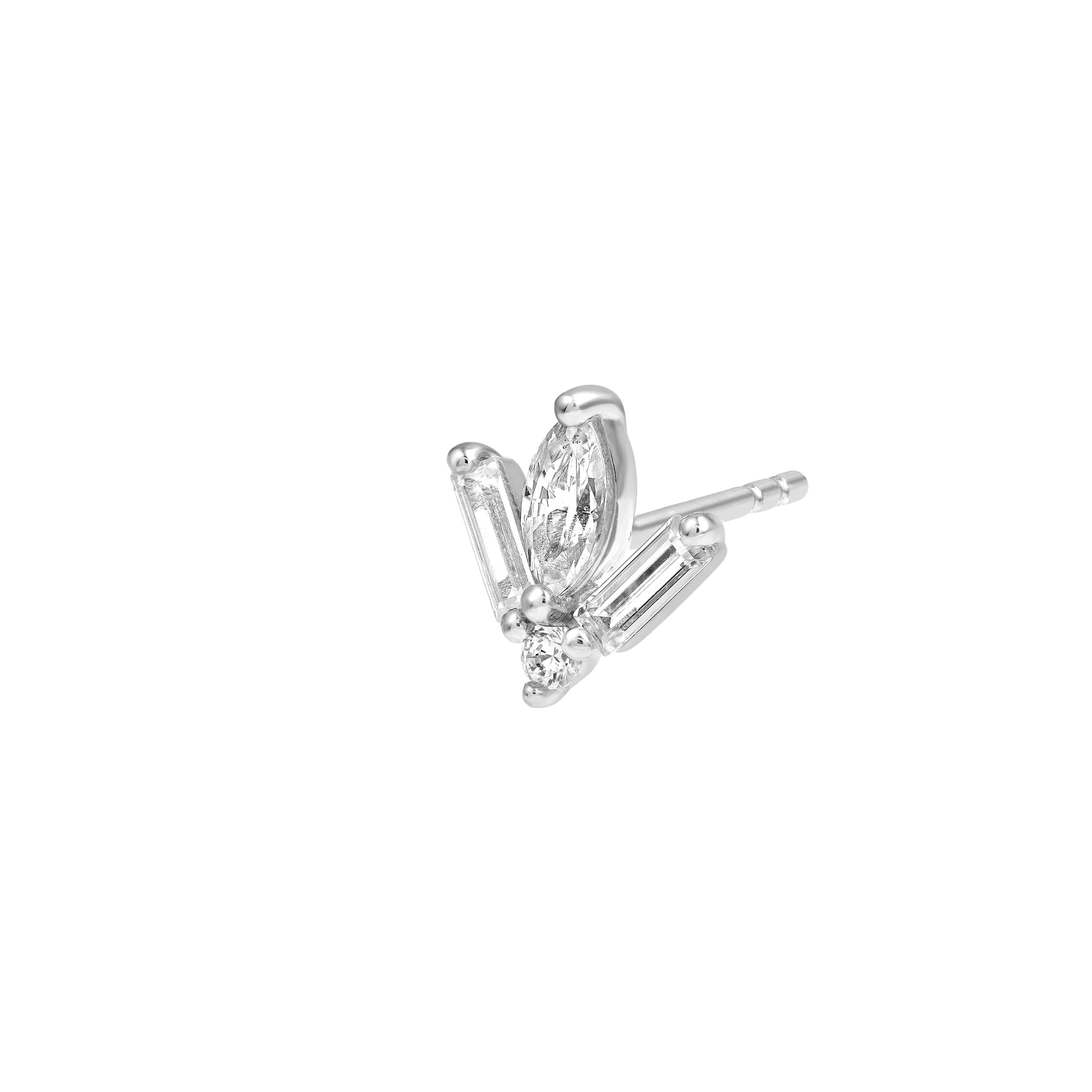 7/8tcw Multi-Cut Diamond Stud Earrings