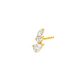 7/8tcw Pear Marquise and Round Diamond Stud Earrings