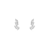 7/8tcw Pear Marquise and Round Diamond Stud Earrings