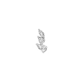 7/8tcw Pear Marquise and Round Diamond Stud Earrings