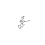 7/8tcw Pear Marquise and Round Diamond Stud Earrings