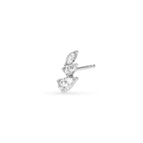 7/8tcw Pear Marquise and Round Diamond Stud Earrings