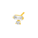 5/8tcw Square Baguette & Round Diamond Earrings