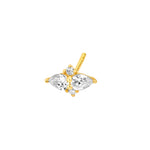 7/8tcw Pear & Round Diamond Earrings