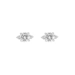 7/8tcw Three Stone Round Diamond Earrings