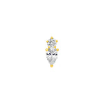 1-1/5tcw Round & Pear Diamond Stud Earrings