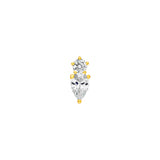1-1/5tcw Round & Pear Diamond Stud Earrings