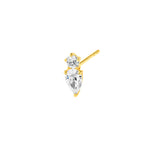 1-1/5tcw Round & Pear Diamond Stud Earrings