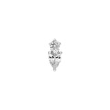 1-1/5tcw Round & Pear Diamond Stud Earrings