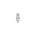 1-1/5tcw Round & Pear Diamond Stud Earrings