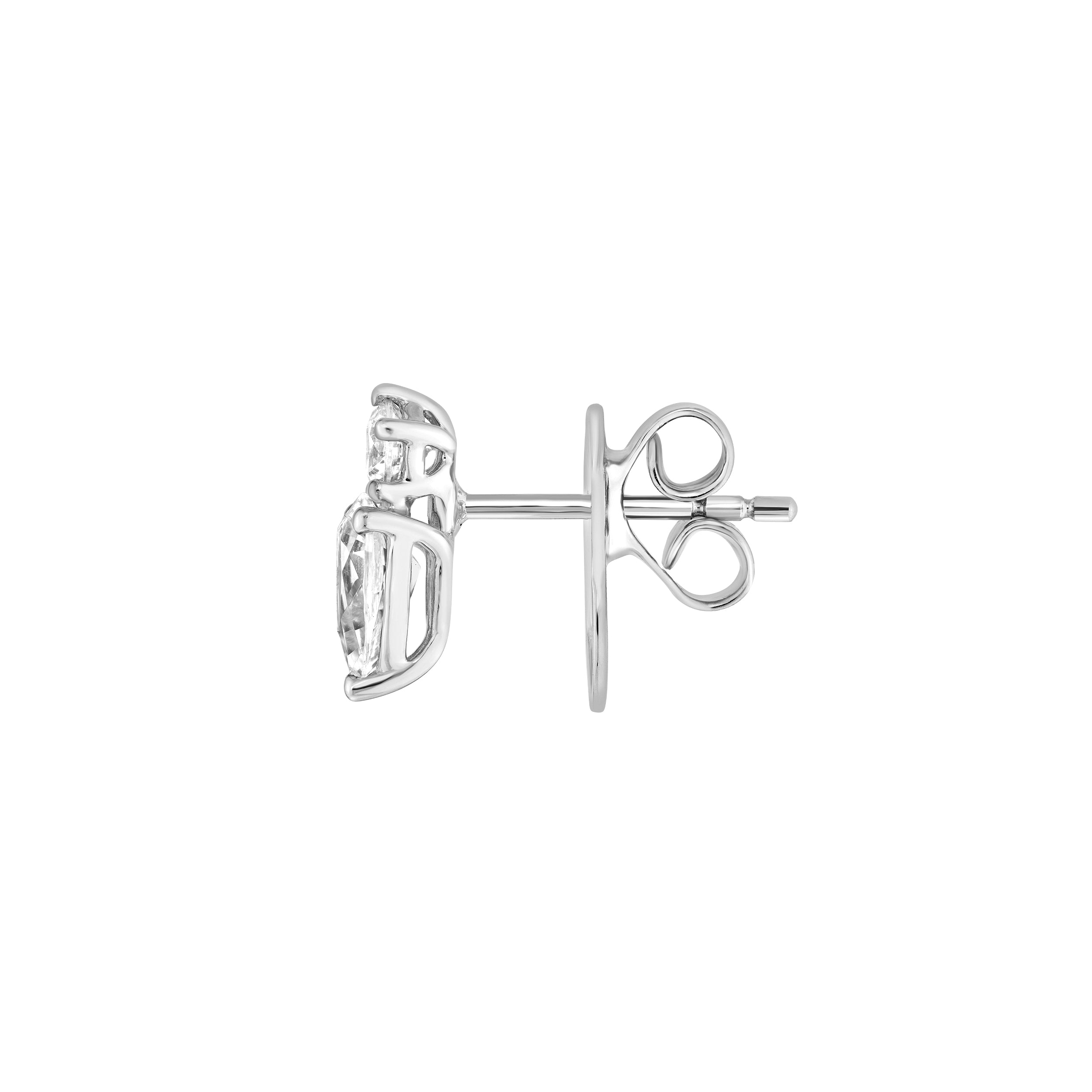 1-1/5tcw Round & Pear Diamond Stud Earrings