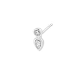 1/4tcw Round & Pear Diamond Bezel Set Earrings