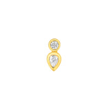 1/4tcw Round & Pear Diamond Bezel Set Earrings