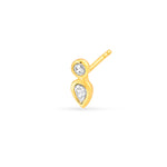 1/4tcw Round & Pear Diamond Bezel Set Earrings