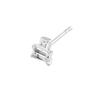 3/4tcw Princess & Emerald Duet Diamond Stud Earrings
