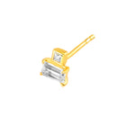 3/4tcw Princess & Emerald Duet Diamond Stud Earrings