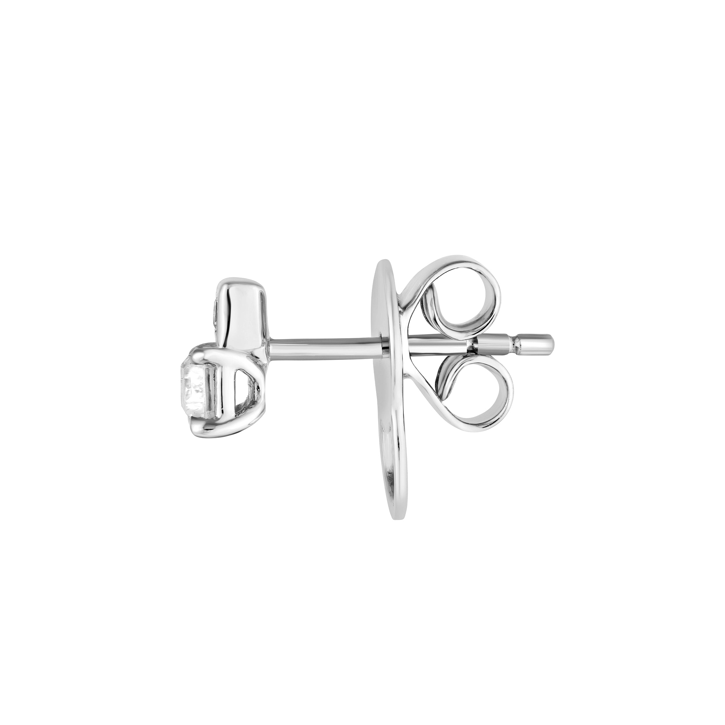 3/4tcw Princess & Emerald Duet Diamond Stud Earrings