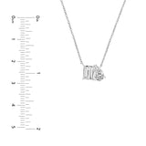 1-1/4tcw Toi et Moi Emerald & Pear Diamond Necklace