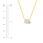 1-1/4tcw Toi et Moi Emerald & Pear Diamond Necklace