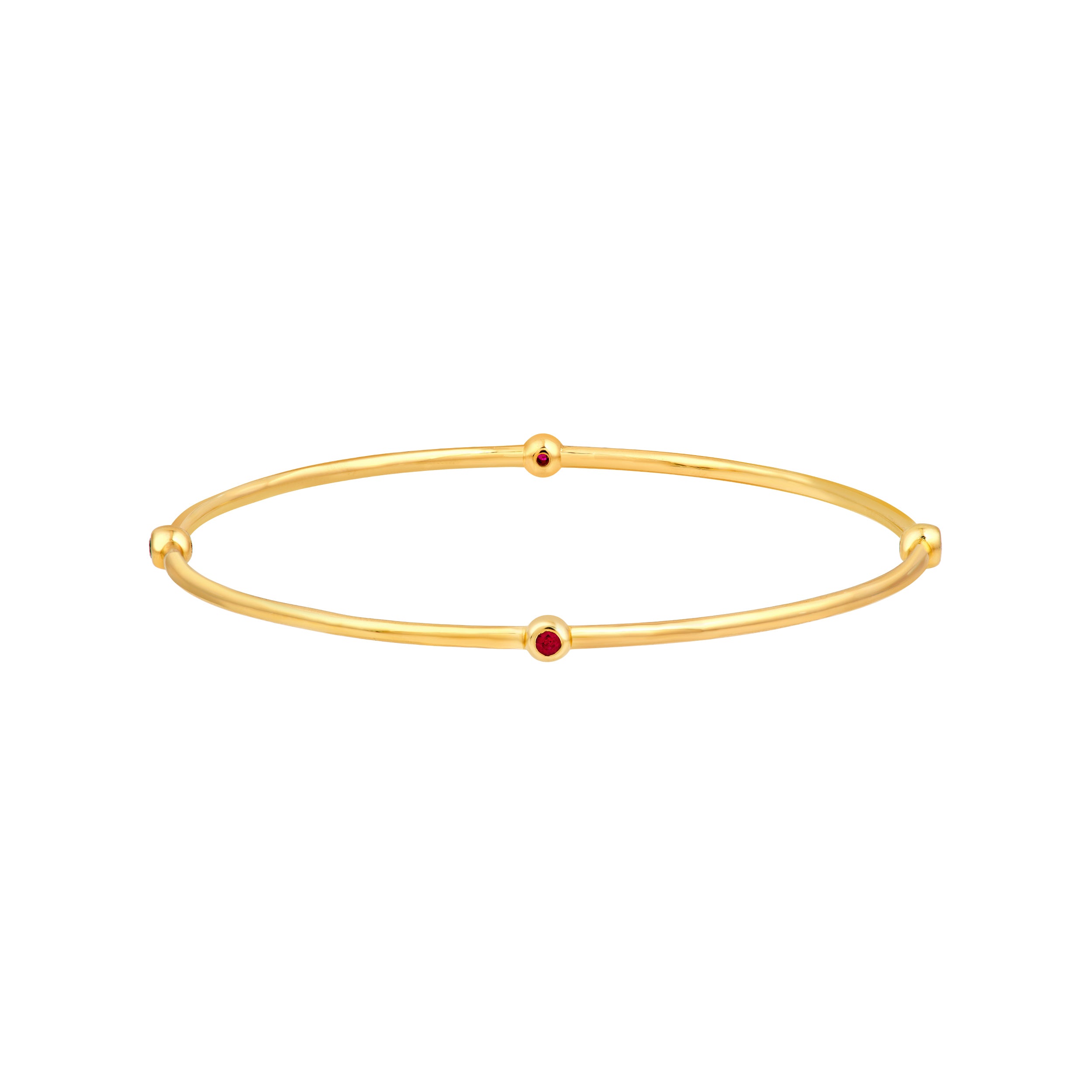 Melodie Bangle (Round Ruby & Diamond)