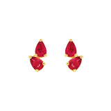 3/4tcw Pear Shape Ruby Stud Earrings