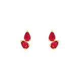 3/4tcw Pear Shape Ruby Stud Earrings