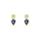 1/2tcw Bezel Set Sapphire & Diamond Stud Earrings