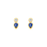 1/2tcw Bezel Set Sapphire & Diamond Stud Earrings