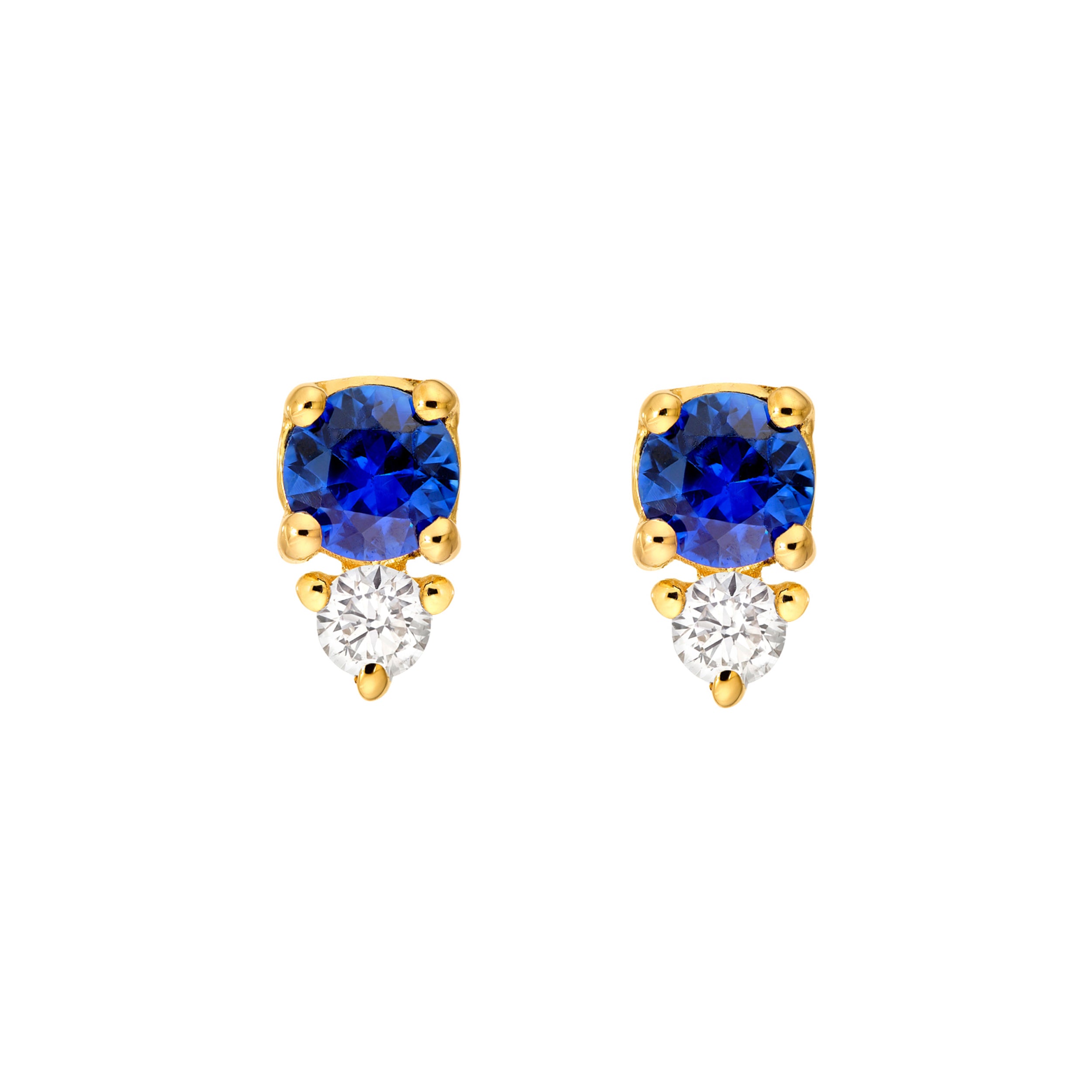 1/3tcw Sapphire & Diamond Stud Earrings