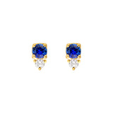 1/3tcw Sapphire & Diamond Stud Earrings