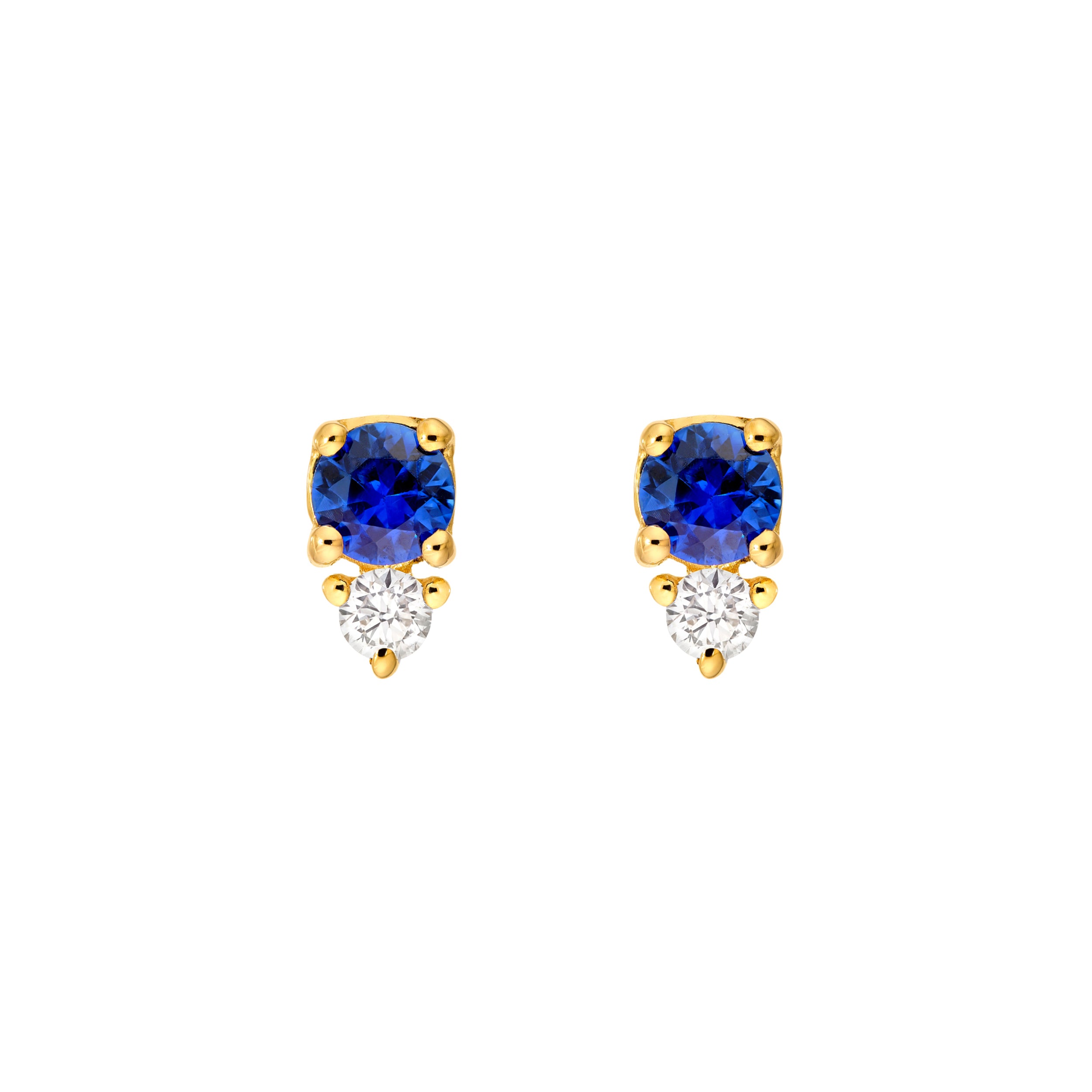 1/3tcw Sapphire & Diamond Stud Earrings