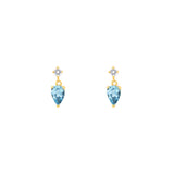5/8tcw Pear Shape Aquamarine & Diamond Stud Earrings
