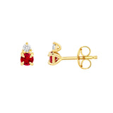 1/3tcw Ruby & Diamond Stud Earrings