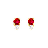 1/3tcw Ruby & Diamond Stud Earrings
