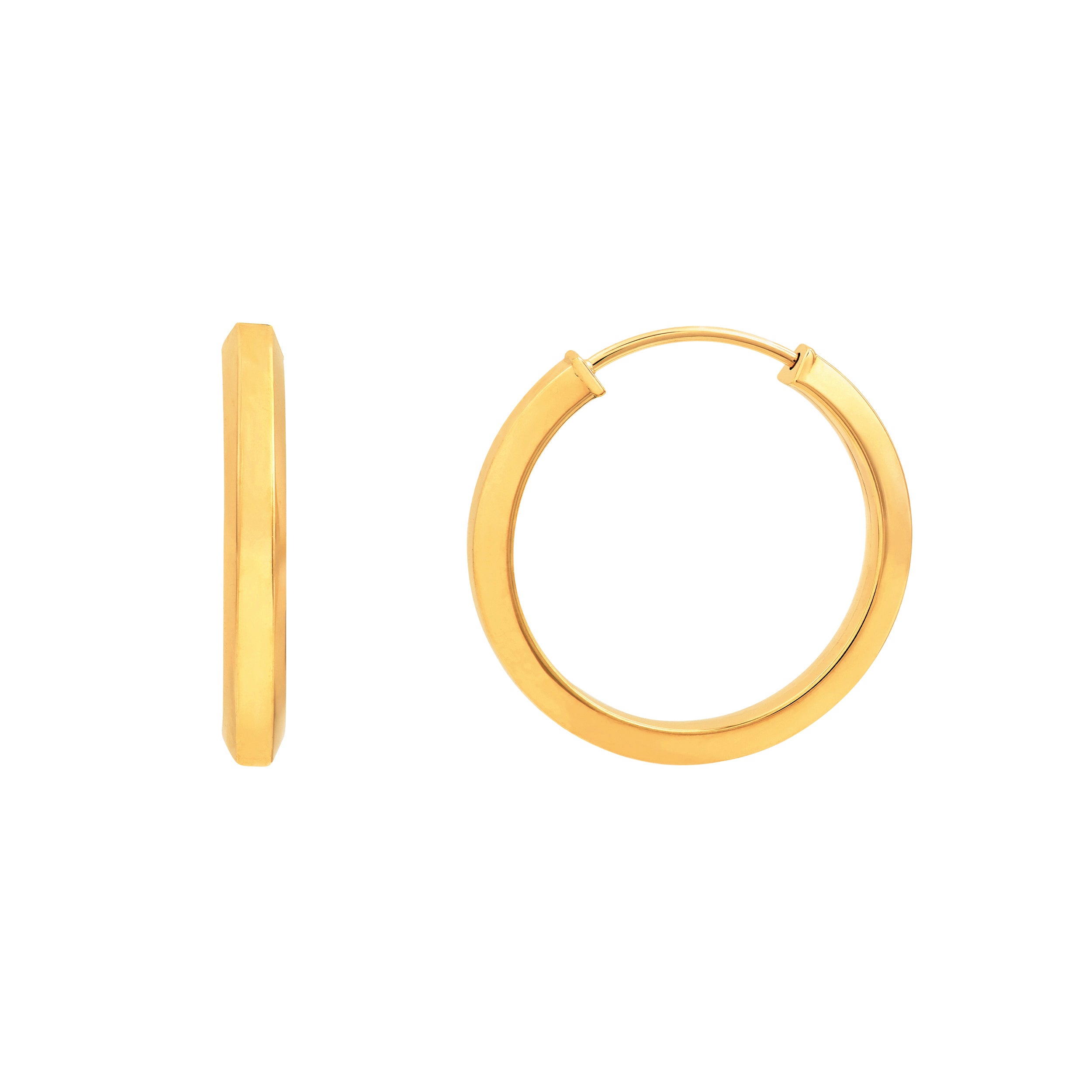 15mm Trapazoid Flex Round Hoop Earrings