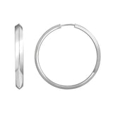 30mm Triangular Tube Round Hoop Earrings