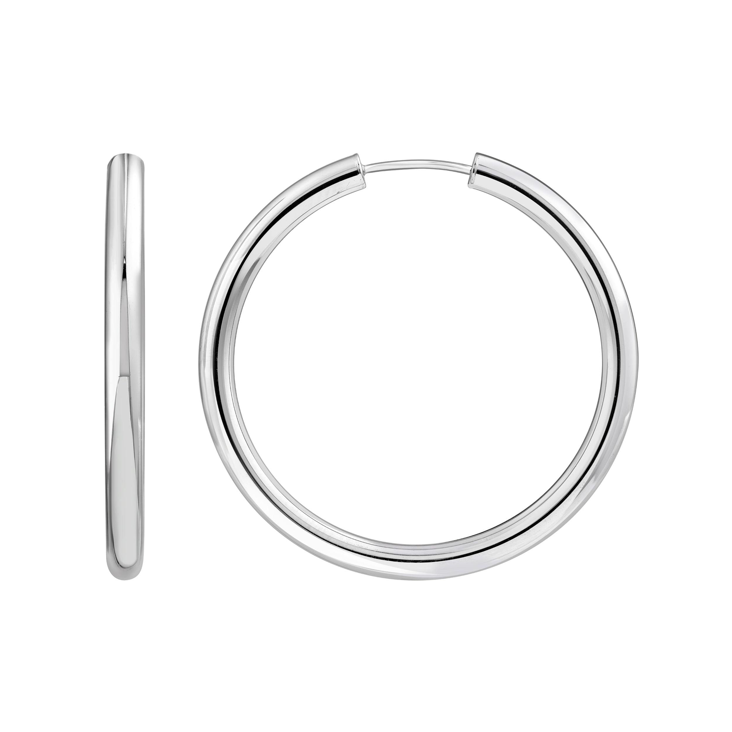 30mm Round Tube Round Hoop Earrings