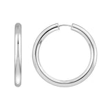 30x4mm Tube Round Hoop Earrings